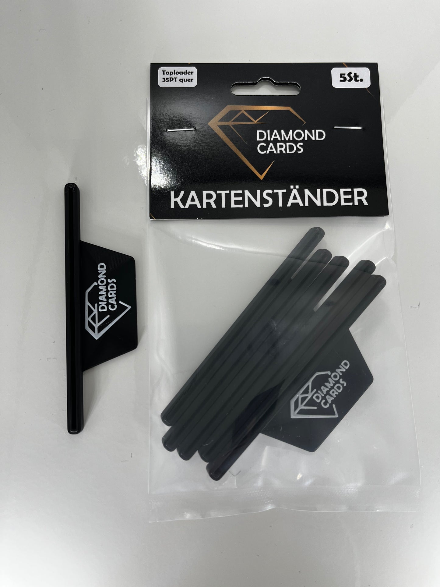 Für Toploader schwarz quer - Sammelkarten Ständer / Cardholder black